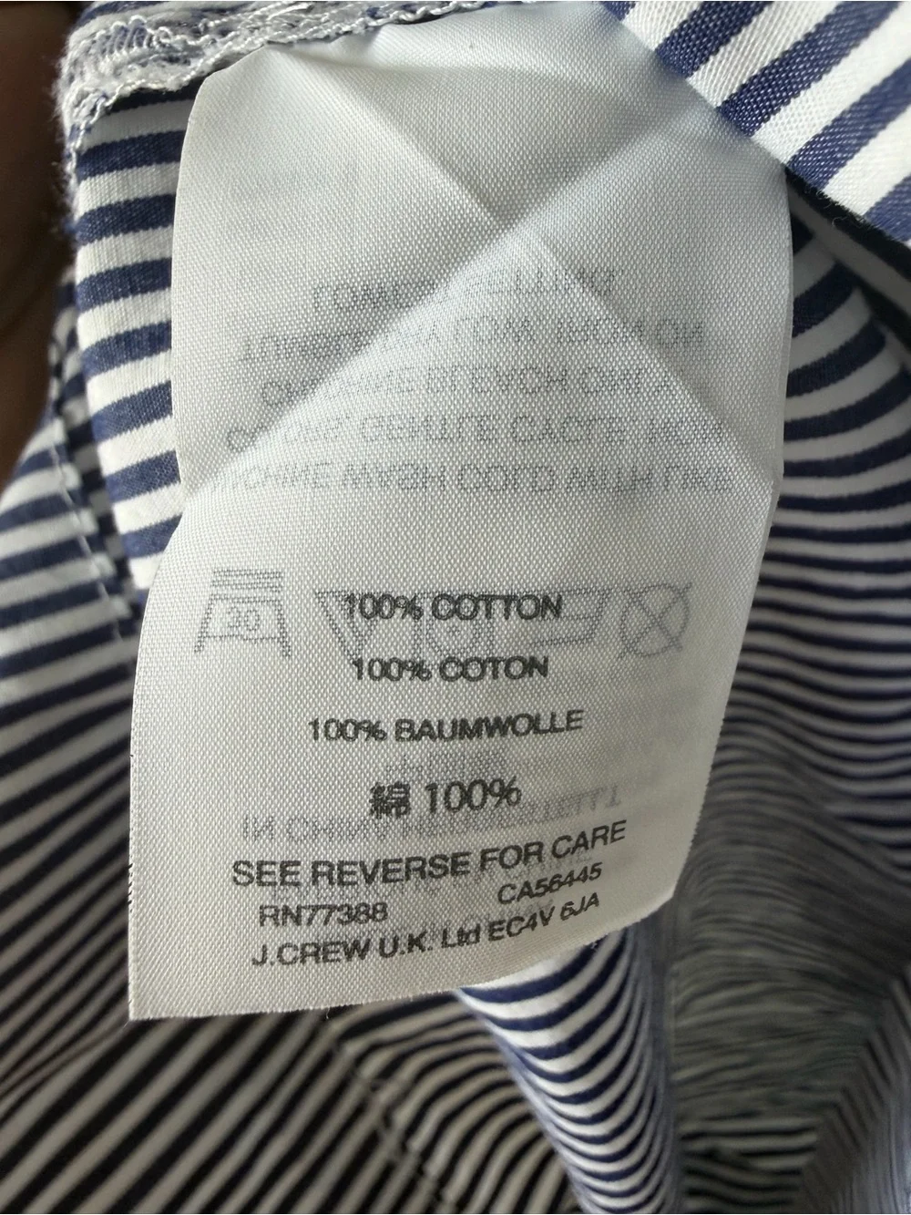 J. Crew Blue and White Striped One Shoulder Top Ruffle Size 8 100% Cotton